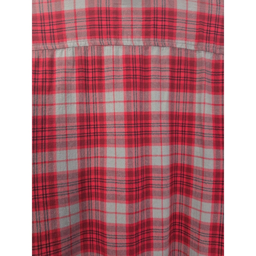 Lucky Brand XXL Button Up Shirt Mens Red Plaid Long Slv Flannel Vintage Western